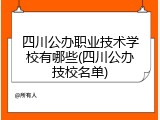 四川公办职业技术学校有哪些(四川公办技校名单)