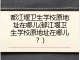 都江堰卫生学校原地址在哪儿(都江堰卫生学校原地址在哪儿？)