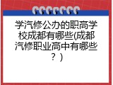 学汽修公办的职高学校成都有哪些(成都汽修职业高中有哪些？)