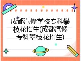 成都汽修学校专科攀枝花招生(成都汽修专科攀枝花招生)