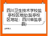 四川卫生技术学校盐亭校区地址(盐亭校区地址：四川省盐亭县)