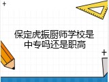 保定虎振厨师学校是中专吗还是职高