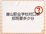 唐山职业学校对口单招班要多少分