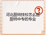 河北厨师技校怎么选厨师中专的专业