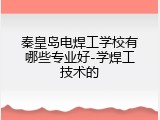 秦皇岛电焊工学校有哪些专业好-学焊工技术的