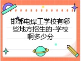 邯郸电焊工学校有哪些地方招生的-学校啊多少分