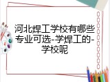 河北焊工学校有哪些专业可选-学焊工的-学校呢