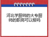 河北学厨师的大专厨师的职高可以报吗