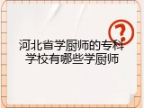 河北省学厨师的专科学校有哪些学厨师