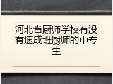 河北省厨师学校有没有速成班厨师的中专生