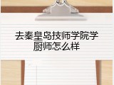 去秦皇岛技师学院学厨师怎么样