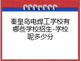 秦皇岛电焊工学校有哪些学校招生-学校呢多少分