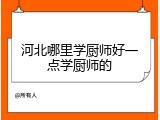 河北哪里学厨师好一点学厨师的