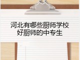 河北有哪些厨师学校好厨师的中专生