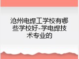 沧州电焊工学校有哪些学校好-学电焊技术专业的