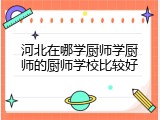 河北在哪学厨师学厨师的厨师学校比较好