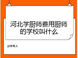 河北学厨师费用厨师的学校叫什么