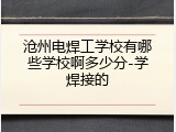 沧州电焊工学校有哪些学校啊多少分-学焊接的