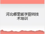 河北哪里能学厨师技术培训