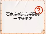 石家庄新东方学厨师一年多少钱