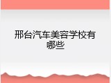 邢台汽车美容学校有哪些