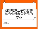 沧州电焊工学校有哪些专业好考公务员的专业