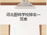 河北厨师学校排名一览表