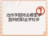 沧州学厨师去哪里学厨师的职业学校多