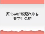 河北学新能源汽修专业学什么的