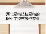 河北厨师技校厨师的职业学校有哪些专业