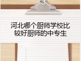 河北哪个厨师学校比较好厨师的中专生