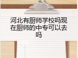 河北有厨师学校吗现在厨师的中专可以去吗
