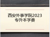 西安外事学院2023专升本学费