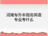 河南专升本商务英语专业考什么