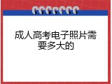 成人高考电子照片需要多大的