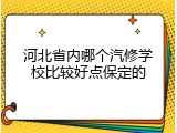 河北省内哪个汽修学校比较好点保定的