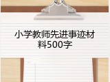 小学教师先进事迹材料500字