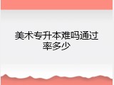 美术专升本难吗通过率多少