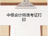 中级会计师准考证打印