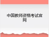 中国教师资格考试官网