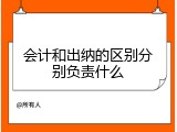 会计和出纳的区别分别负责什么