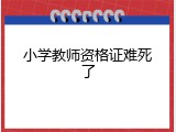 小学教师资格证难死了