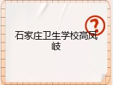 石家庄卫生学校高凤岐