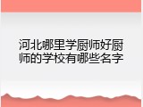 河北哪里学厨师好厨师的学校有哪些名字