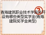 青海建筑职业技术学院共开设有哪些类型奖学金(青海建院奖学金类型)
