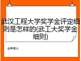 武汉工程大学奖学金评定细则是怎样的(武工大奖学金细则)