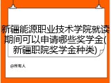 新疆能源职业技术学院就读期间可以申请哪些奖学金(新疆职院奖学金种类)