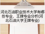 河北石油职业技术大学有哪些专业，王牌专业分析(河北石油大学王牌专业)