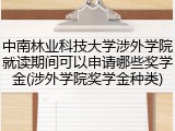 中南林业科技大学涉外学院就读期间可以申请哪些奖学金(涉外学院奖学金种类)