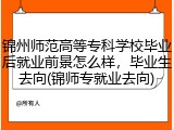 锦州师范高等专科学校毕业后就业前景怎么样，毕业生去向(锦师专就业去向)